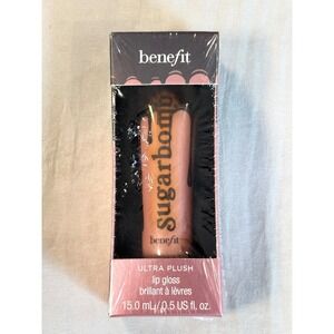 Benefit Cosmetics sugarbomb Ultra Plush Lip Gloss  Shimmer Pink Nude 0.5oz New